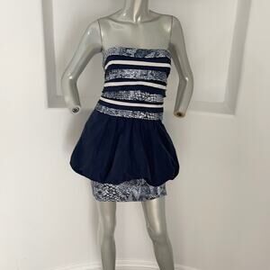 Bcbgmaxazria Milo  Strapless sequin Peplum Dress 4 BNWT